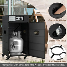 Load image into Gallery viewer, 40,000 BTU Outdoor Propane Patio Heater with Tempered Glass Tube, Wheels &amp; Cover, CSA Certified Stainless Steel Burner for Porch, Backyard