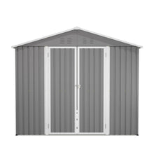 Load image into Gallery viewer, AECOJOY 8x12 FT Outdoor Metal Storage Shed with Additional Side Door, Large Tool Shed with 2 Lockable Doors