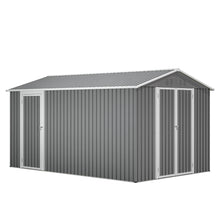 Load image into Gallery viewer, AECOJOY 8x12 FT Outdoor Metal Storage Shed with Additional Side Door, Large Tool Shed with 2 Lockable Doors