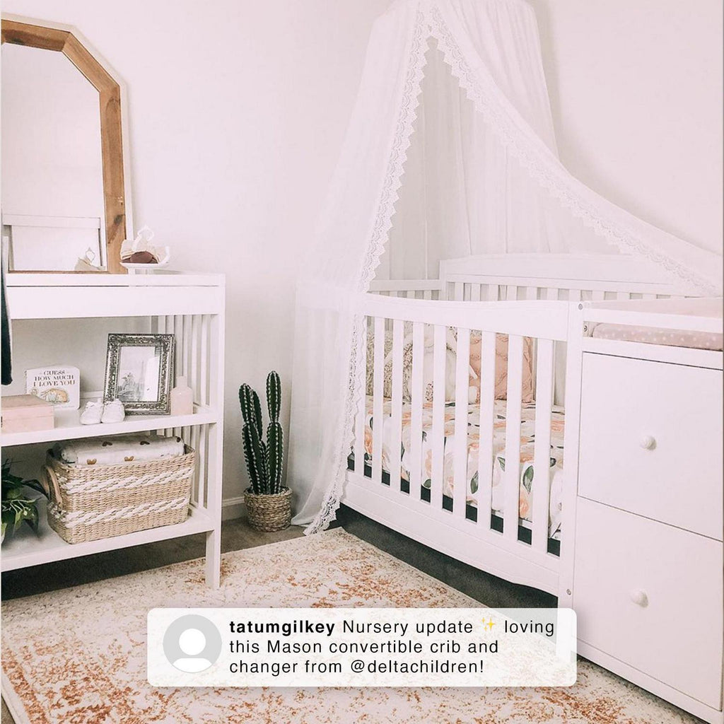 Delta Children Mason 6 - in - 1 Convertible Crib and Changer. Gray