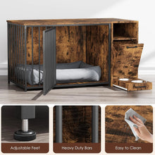 Load image into Gallery viewer, AECOJOY Dog Crate Furniture with Storage Cabinet, 36 Inch Wooden &amp; Steel Decorative Indoor Kennel, Pet Cage End Table