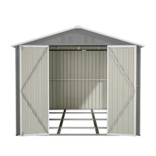 Load image into Gallery viewer, AECOJOY 8x12 FT Outdoor Metal Storage Shed with Additional Side Door, Large Tool Shed with 2 Lockable Doors