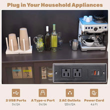 Load image into Gallery viewer, 73" Kitchen Pantry Storage Cabinet with LED Lights &amp; Power Outlet, Kitchen Hutch Buffet Cabinet for Dining Room