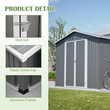 Load image into Gallery viewer, AECOJOY 8x12 FT Outdoor Metal Storage Shed with Additional Side Door, Large Tool Shed with 2 Lockable Doors