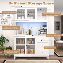 Load image into Gallery viewer, 73" Kitchen Pantry Storage Cabinet with LED Lights &amp; Power Outlet, Kitchen Hutch Buffet Cabinet for Dining Room