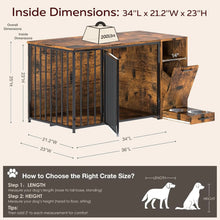 Load image into Gallery viewer, AECOJOY Dog Crate Furniture with Storage Cabinet, 36 Inch Wooden &amp; Steel Decorative Indoor Kennel, Pet Cage End Table