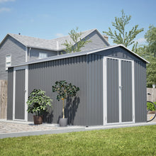 Load image into Gallery viewer, AECOJOY 8x12 FT Outdoor Metal Storage Shed with Additional Side Door, Large Tool Shed with 2 Lockable Doors