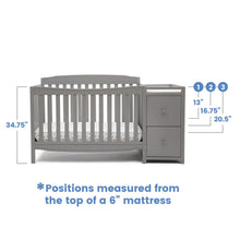 Load image into Gallery viewer, Delta Children Mason 6 - in - 1 Convertible Crib and Changer. Gray