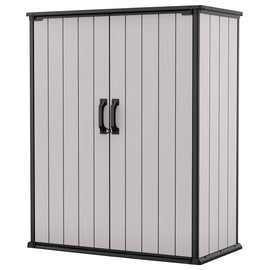 Keter Premier Tall Resin Outdoor Storage Shed with Shelving Brackets for Patio Furniture