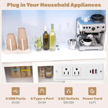 Load image into Gallery viewer, 73" Kitchen Pantry Storage Cabinet with LED Lights &amp; Power Outlet, Kitchen Hutch Buffet Cabinet for Dining Room