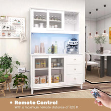 Load image into Gallery viewer, 73" Kitchen Pantry Storage Cabinet with LED Lights &amp; Power Outlet, Kitchen Hutch Buffet Cabinet for Dining Room