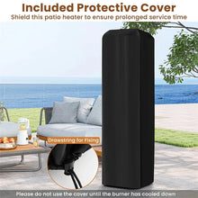 Load image into Gallery viewer, 40,000 BTU Outdoor Propane Patio Heater with Tempered Glass Tube, Wheels &amp; Cover, CSA Certified Stainless Steel Burner for Porch, Backyard