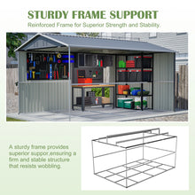 Load image into Gallery viewer, AECOJOY 8x12 FT Outdoor Metal Storage Shed with Additional Side Door, Large Tool Shed with 2 Lockable Doors