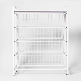 4 Drawer Metal Storage Organizer White - Brightroom
