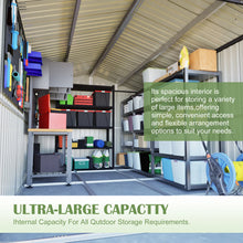 Load image into Gallery viewer, AECOJOY 8x12 FT Outdoor Metal Storage Shed with Additional Side Door, Large Tool Shed with 2 Lockable Doors