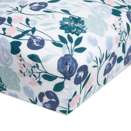 Aden + Anais Essentials Flowers Bloom Muslin Fitted Crib Sheet in Pink