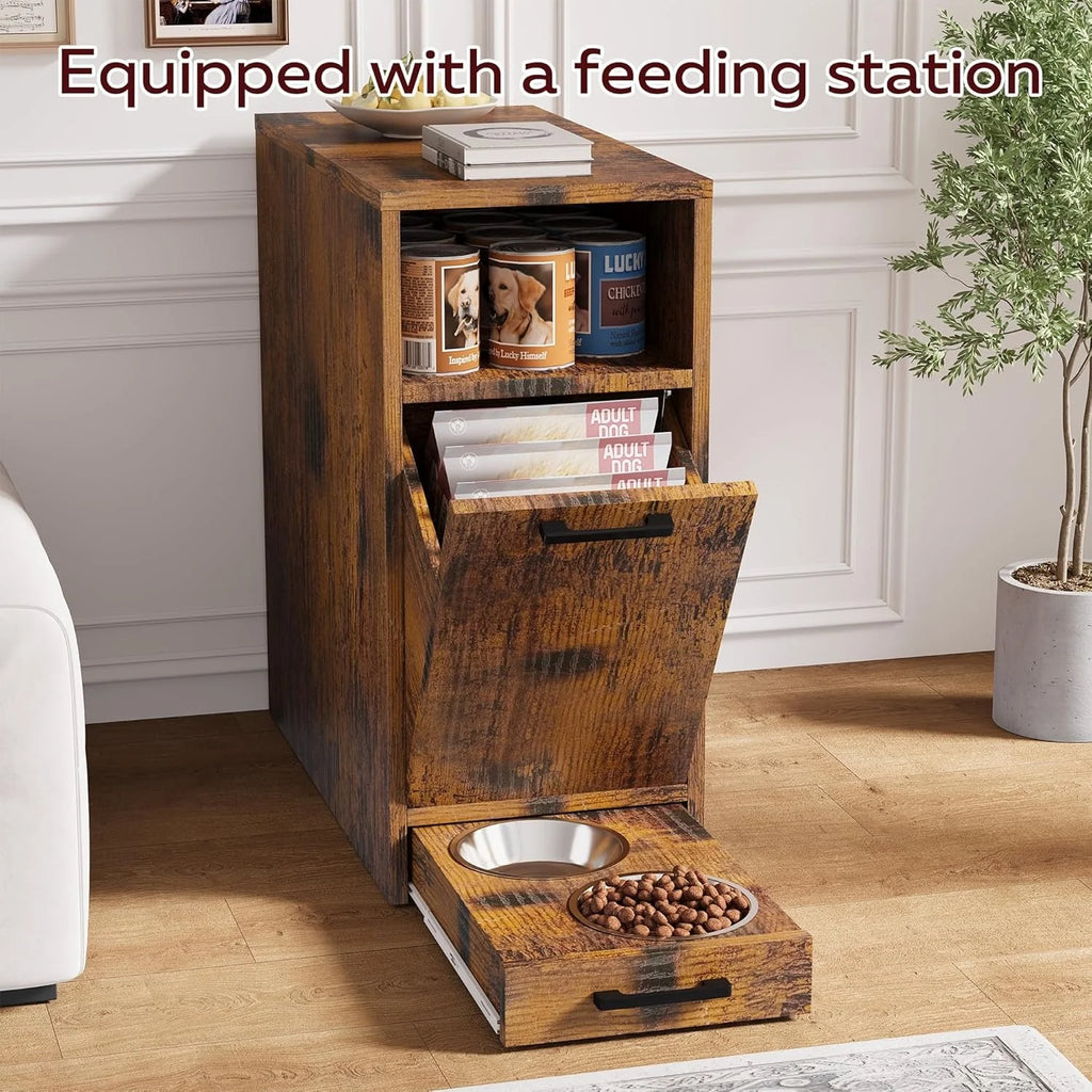 AECOJOY Dog Crate Furniture with Storage Cabinet, 36 Inch Wooden & Steel Decorative Indoor Kennel, Pet Cage End Table